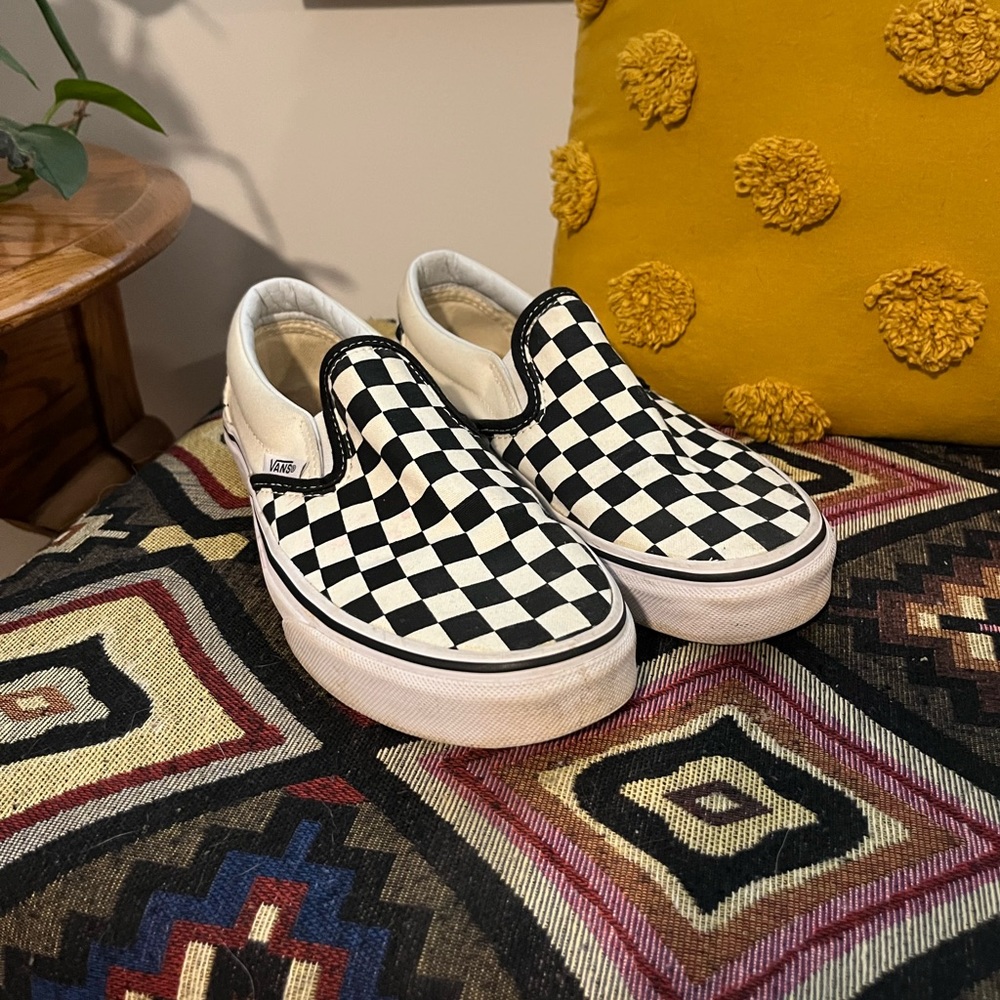 Checkerboard Slip On Vans